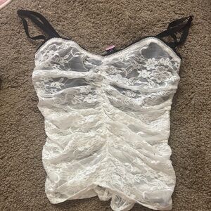 White edikted lace tank